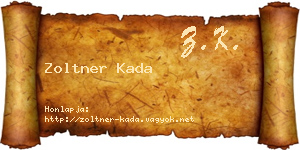 Zoltner Kada névjegykártya